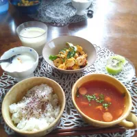 昨日の朝ごはん⛅️！|まめころさん