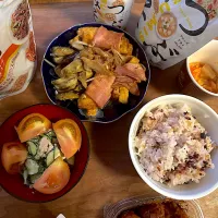 厚揚げの大豆ミートチーズ入りみそベーコン巻き　他|afさん