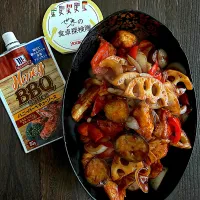 『世界食卓探検隊』ハニーバーベキューソースで黒酢鶏もどき