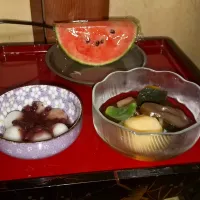 お煮しめ　白玉団子　すいか|みやちゃんさん