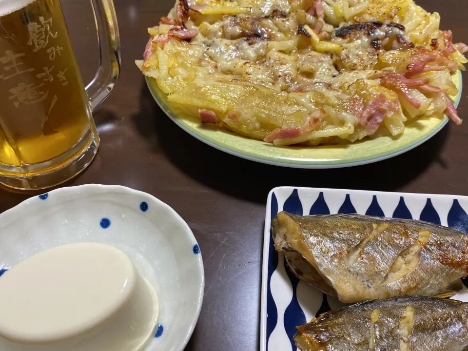 イサキの塩焼き（幼魚）とハッシュドポテト|えーちゃんさん