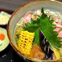 梅と鴨ロースの冷かけそば|lalapoさん