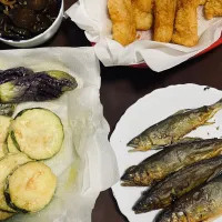 鮎と夏野菜|えーちゃんさん