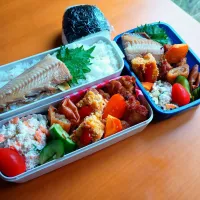 次男・私弁当&おにぎり|tamagomagomagoさん
