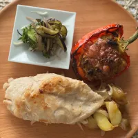 パプリカのカップカレードリア　鶏胸肉の麹焼き|チイホ✨さん