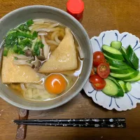 昼食　月見キツネうどん|ATさん