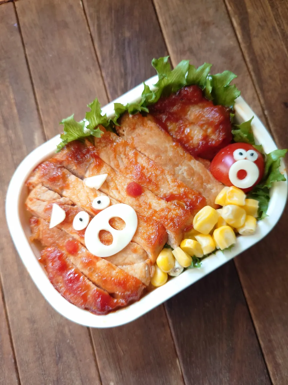 漢の…次女用🍱白飯に合うポークチャップ弁当|ᵏᵒᵘさん