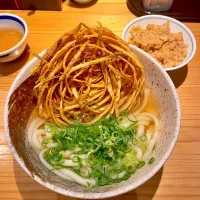 おっきなごぼう天うどん＋かしわ飯|T. Wonderさん