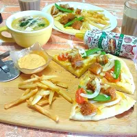 Lチキピザ🍕🍟