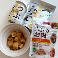 厚揚げの大豆ミート味噌そぼろあんかけ| ぽよさん