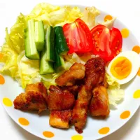 7/14の夕食
🐔阿波尾鶏のもも肉で
油で揚げない「唐揚げ」| 卯月さん