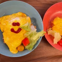 オムライスで軽めのお夕飯for kids🌛|みーぬさん