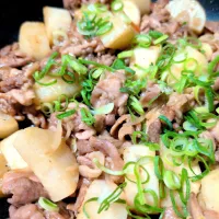 長芋と豚こまのワサビ醤油炒め|どかどかさん