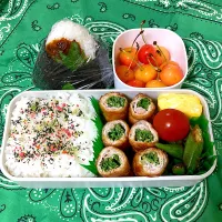 豆苗肉巻き弁当|SaDaさん
