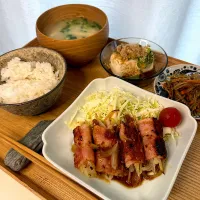 じゃがいも玉ねぎのベーコン巻き定食|pontalさん