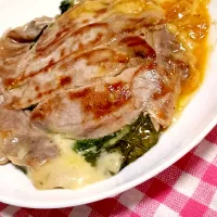 チーズ豚肉の重ね焼|tamakiさん