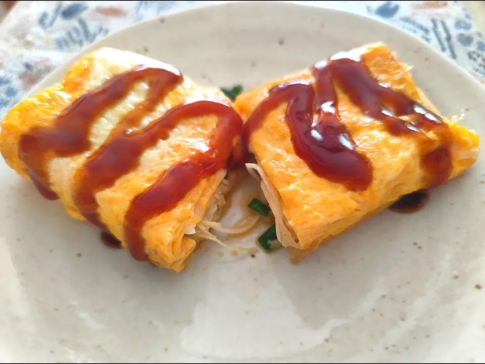 卵焼きネギキャベツとろけるスライスチーズ入り|m.rafuさん