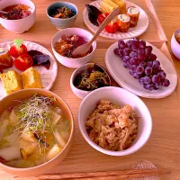 7ヶ月ぶりに家族3人での朝ご飯☺︎☺︎☺︎7/12|さくたえさん