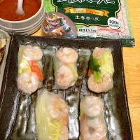 ユウキ食品のライスペーパーで生春巻き💚|さくたえさん