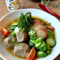 【備蓄品でいざ飯❣️】つぶみそ de つみれ団子の冷や汁