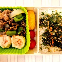 玉ねぎとピーマンと牛肉の炒め物❤️旦那さんお弁当❤️|かおるcitronさん