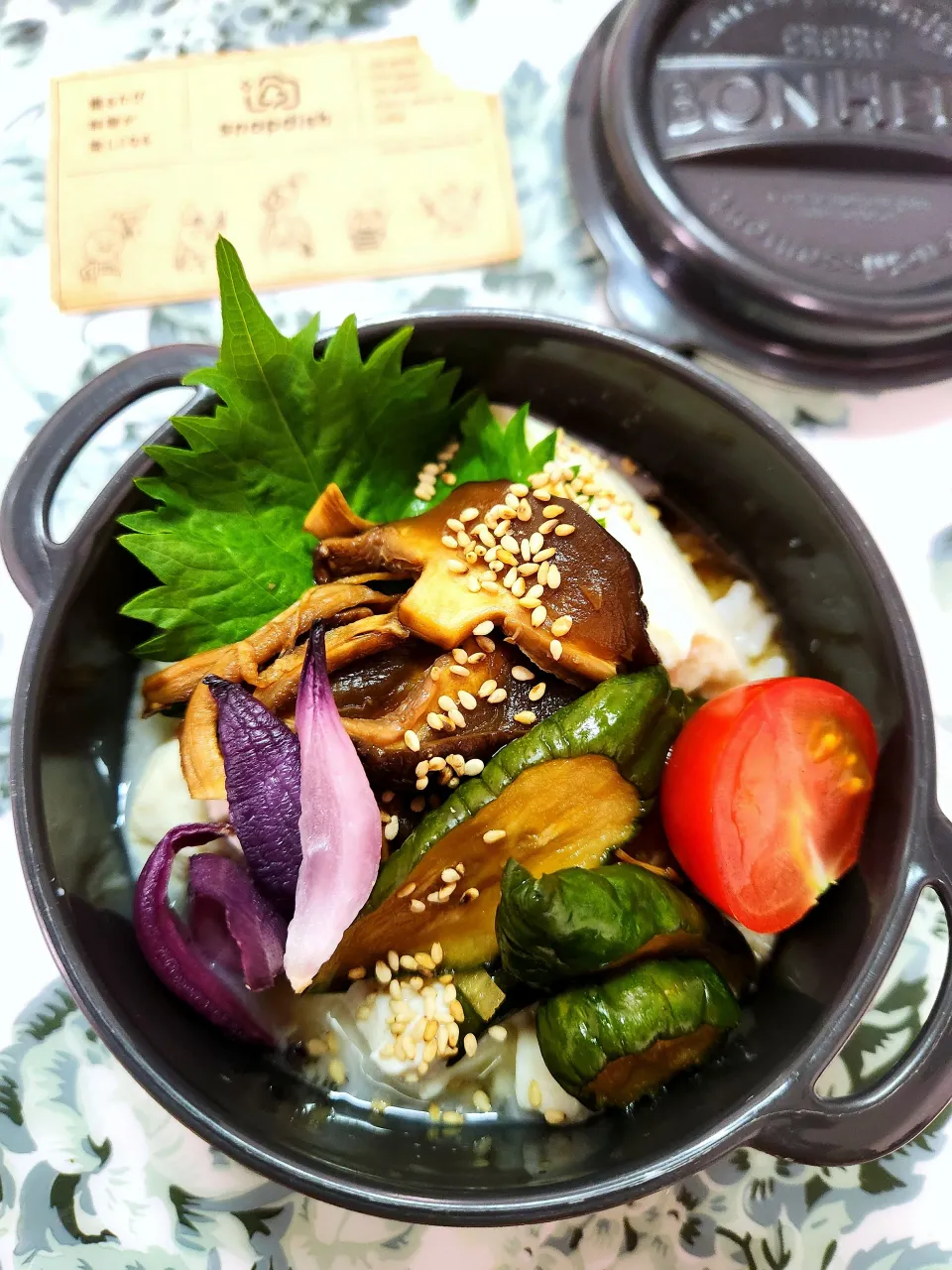 @きなこさんの料理 @きなこさんの料理 🔷レンジde🍄椎茸のうま煮🔷→→☀天日干し椎茸🍄いり冷やしていただく豆乳茶漬け弁当🍱🔷|@きなこさん