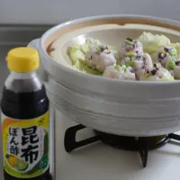 水イカの ふわふわ 蒸し団子♡ ﾟ+｡:.ﾟ
ヤマサの昆布ぽん酢でいただきました♡|ohanaさん