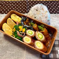 アスパラ肉巻き🥓卵焼き🥚ピーマンベーコンコーン🫑🌽🥓|あやこさん