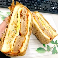 メンチカツサンド🥪🥪|Tsuu_chan‪ ·͜·♡‬さん