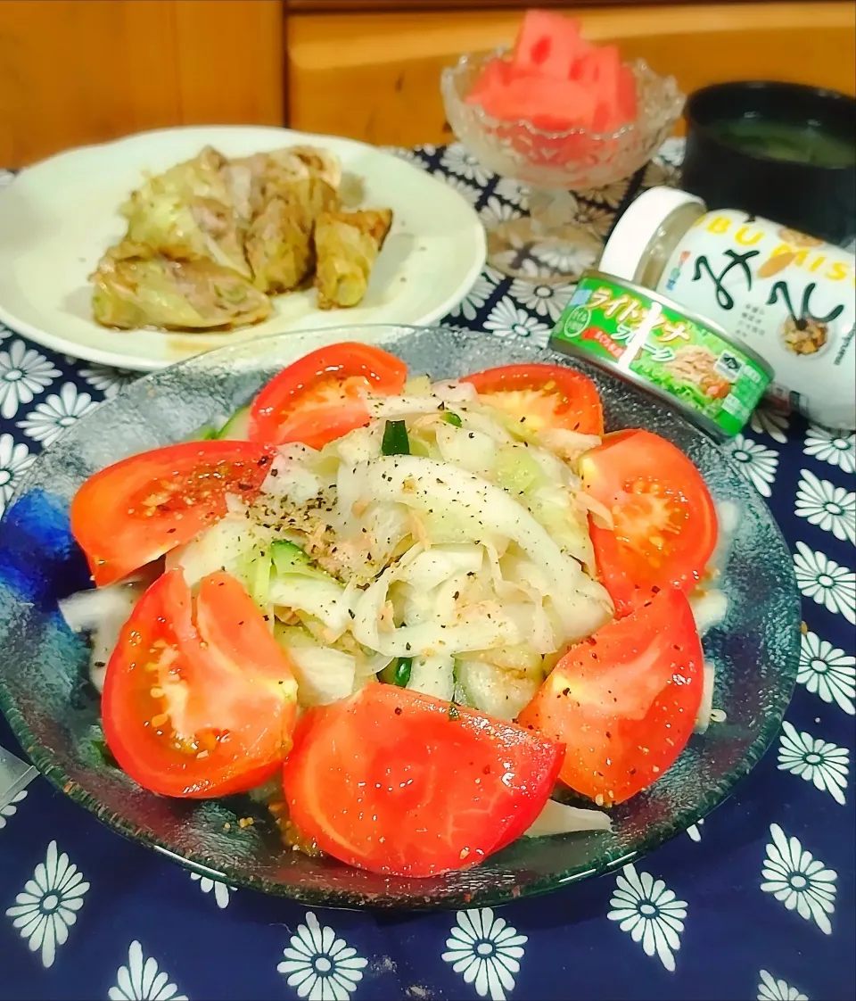 大根とツナの味噌ドレッシングサラダ|みったんさん