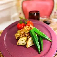 夏野菜と白茄子のソテー🤍ポン酢仕立て