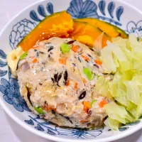 ひじき入りふわふわ蒸しハンバーグ|まゆさん