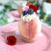 りんりんさんの料理 Raw桃ケーキ