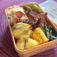今日のお弁当　　　　　　　　　　　　　　　　　今日もごはんの上にあれこれ|mokoさん