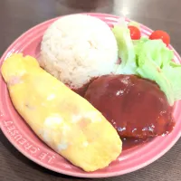 ハンバーグとオムレツの置き弁🍱|Rieさん