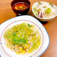 蟹レタスあんかけ炒飯|teritamagoさん