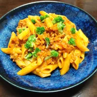 つぶみそ大豆のお肉ミートソースペンネ😋🍅🍝