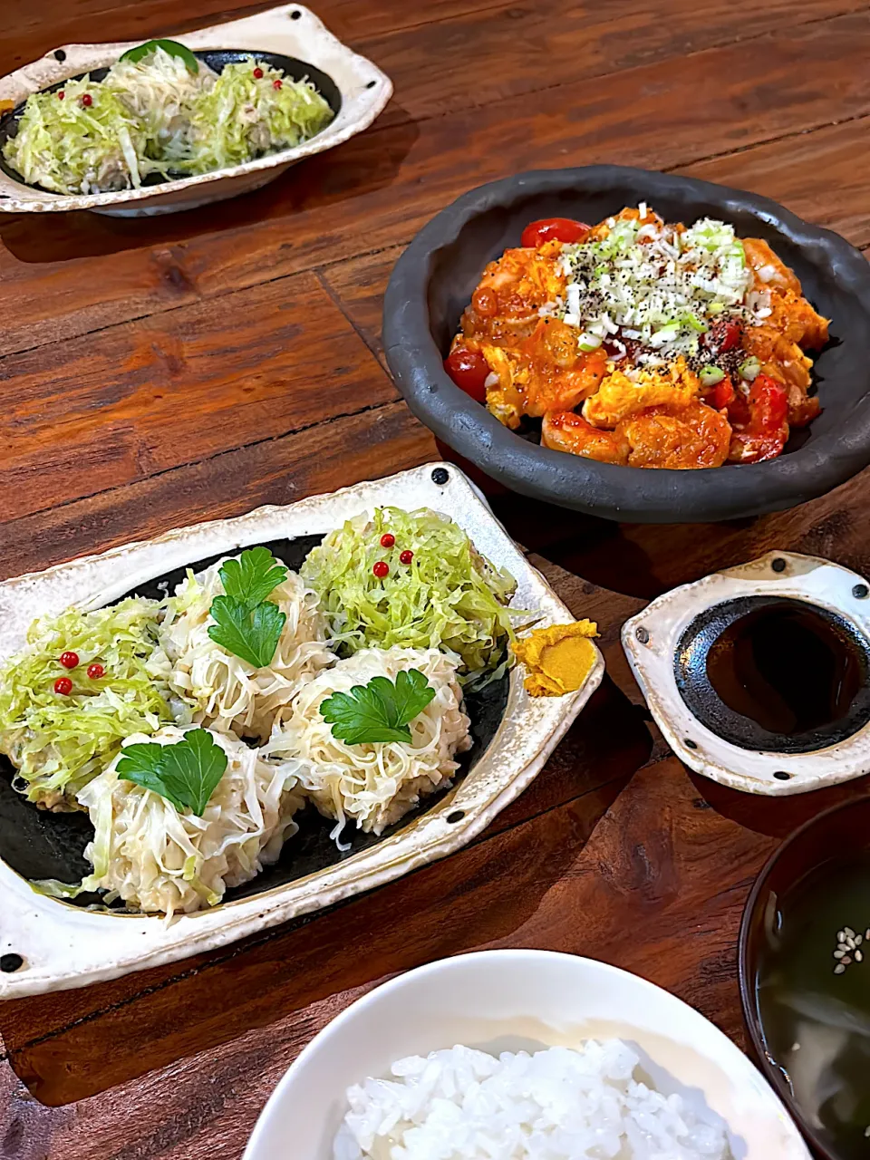 鶏焼売2種　海老チリ|Nakaba Kobayashiさん