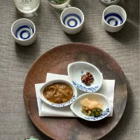 信州の日本酒と季節のおつまみ盛り合わせ
     まる(丸大豆)さんの料理 自家製 いかの塩辛