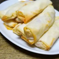 パパ作👨キャベツと生ハムの焼き春巻き|ぱんだのままんさん