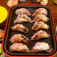 晩ごはん♯餃子🥟♯ブルーノホットプレート|小松菜さん