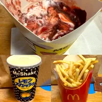 マックフルーリー🍦LOOKストロベリー　マックシェイクレモンスカッシュ🍋　マックフライポテト🍟L|るみおんさん