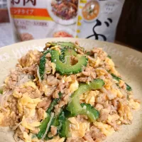 ゴーヤと大豆のお肉の味噌炒め|ゆきこさん