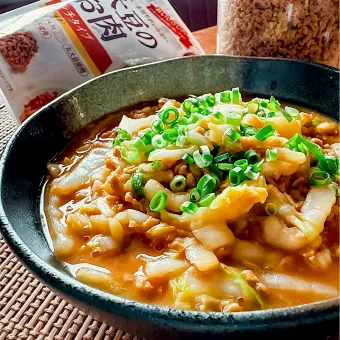 Snapdishの人気料理写真:保存バックで作る無水麻婆白菜🍲💭