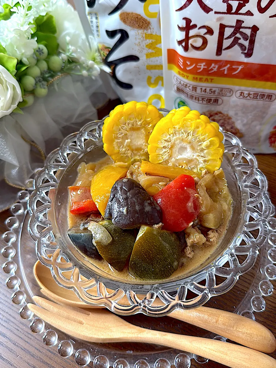 つぶみそで作る大豆のお肉と夏野菜たっぷりラタトゥイユ✨|いっちゃんさん