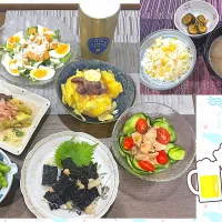 食べたい居酒屋メニュー(？)並べて晩ご飯🍺|sakuramochiさん