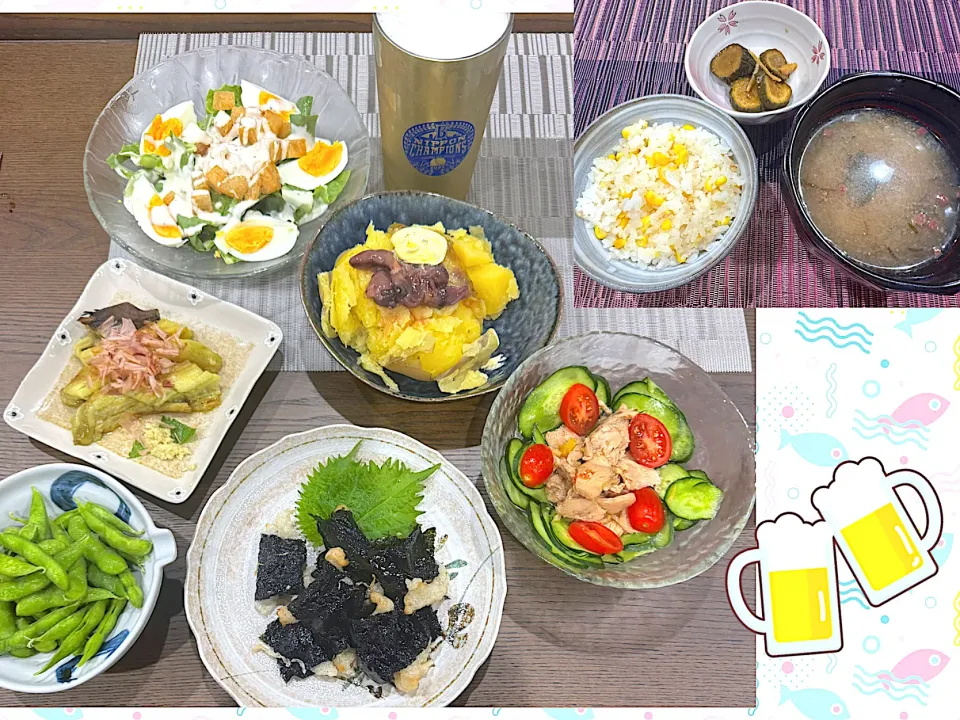 食べたい居酒屋メニュー(？)並べて晩ご飯🍺|sakuramochiさん