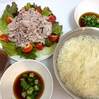 そうめん、冷しゃぶ