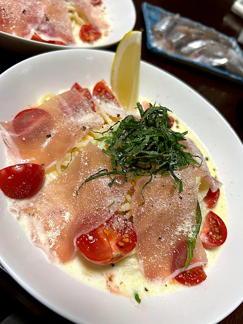 生ハムとトマトの冷製クリームパスタ!|長さんさん