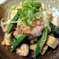 海老と厚揚げとオクラのみぞれ炒め| chiaraさん